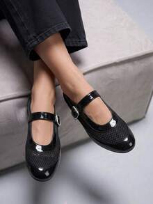 CUCCOO GRLICON Ladies, Buckle, Comfortable Flat Shoes, Holiday Atmosphere, Summer Wear, A Must For Travel, Y2K - Black - View 4