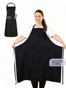 1pc Plus Size Chef Apron, Unisex Professional Apron For Cooking, Work, Baking - Multicolor - View 2