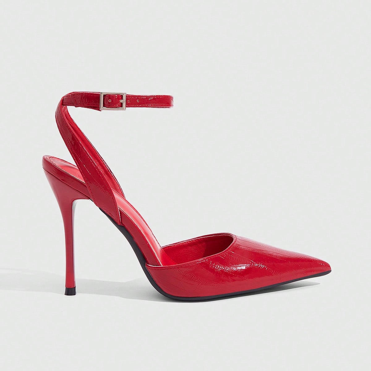 Tacones de aguja con correa de tobillo de punta fina para mujer, adecuados para ir al trabajo, citas, fiestas, bodas y otras ocasiones para Navidad