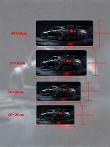1 XXL Alas Mouse Karet Anti Selip Permukaan Lembut Desain Mobil Sport Jepang untuk Meja Komputer Gaming Kantor Alas Mouse Ekstra Besar Hadiah untuk Pria Pecinta Mobil Aksesori Meja Gamer Populer - hitam - View 9