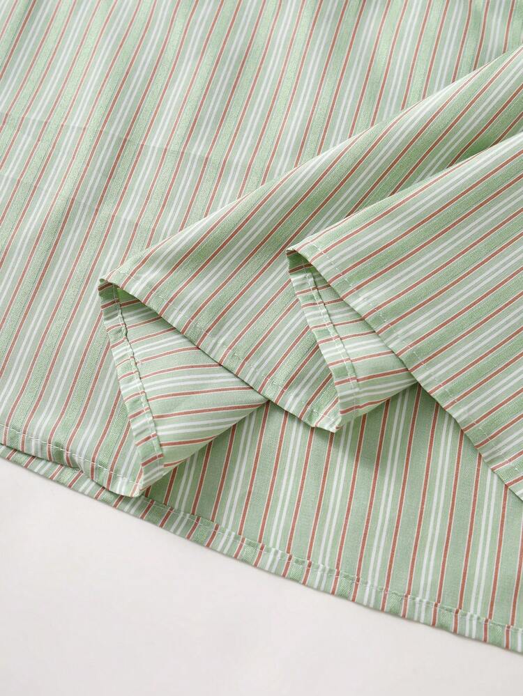 Plus Size Striped Drawstring Casual Summer Versatile Skirt