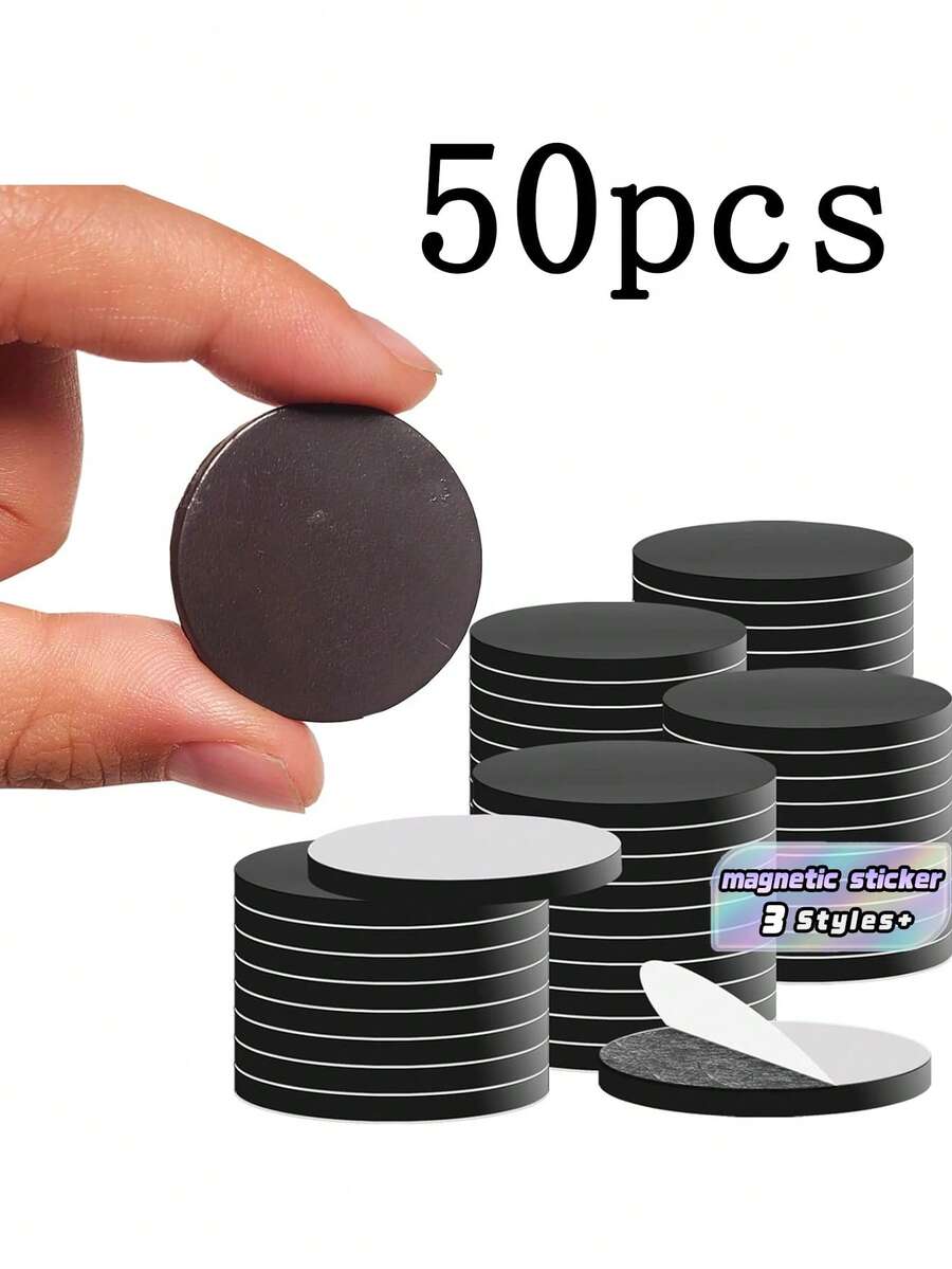 50/25/10pcs Strong Self-Adhesive MagneticRound Magnet Sticker For Refrigerator - Multicolor - View 1