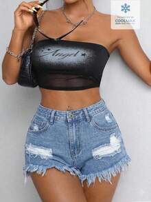 SHEIN ICON Fashion Casual Summer Versatile Washed Shorts - Light Wash - View 5