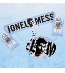 juxingdongli Argentinien Fußball Schal mit Lionel Messi 10 Aufdruck, gestrickter Schal für Fußballfans und Unterstützer, weich und warm, langer Schal in blau-weiß gestreift, Stadion Match Fanschal, Winter Geschenk für Spieltage - Verschiedenfarbig - Übersicht 7