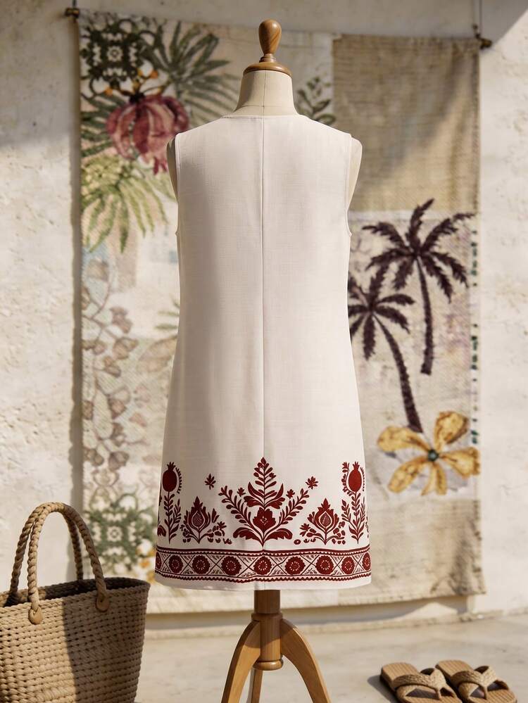 Plus Size Vacation Casual Sleeveless Dress
