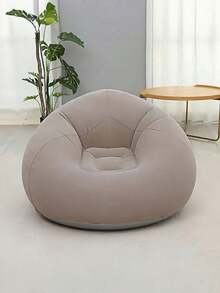 1 Oversized Inflatable Slouchy Sofa Chair, Made Of Gray Pvc Material, Portable And Foldable, Ergonomically Designed, Suitable For All Seasons, Perfect For Both Home Life And Outdoor Camping Scenarios - Multicolor - View 17