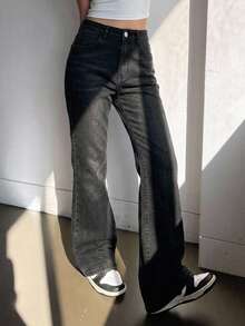 Dazy Designer Women's Flared Jeans - Dark Grey - View 10