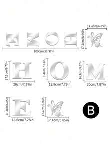 Home Acrylic 3d Mirror Wall Sticker With Slogan, Hallway And Entrance DecorBest For Wall Decor Valentine DAY, Valentines Wedding, Birthday - Silver - View 12