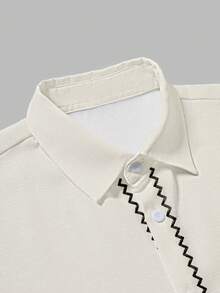 Alderstead Men's Single-Breasted Short Sleeve Plant Pattern Shirt With Pocket And Shorts Set - Multicolor - View 6