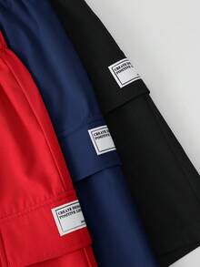 3 Pc Teenboy's Loose Casual Woven Net Color Casual Simple Basic Versatile Solid Color Sports Workwear Shorts Multi-Color Multi Piece Set, Buy One And Get Two Free, Get Three Suitable For Spring And Summer Seasons - Multicolor - View 7