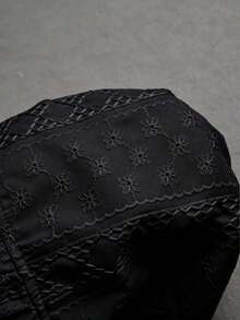 GlowEve Solid Color Drawstring Waist Ruffle Hem Casual Everyday Shorts, Spring/Summer - Black - View 5