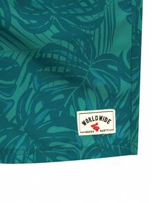 Horizaway Men's Tropical Plant Print Drawstring Waist Beach Shorts - Multicolor - View 6