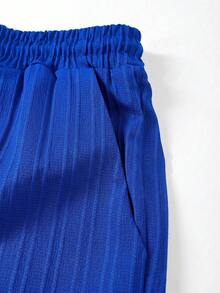 Surfspeed Summer Casual Solid Color Shirt And Shorts Beach Set Holiday / Vacation / Beach / Hawaii / Tropical / Swim /  Bathing - Royal Blue - View 4