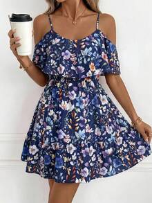 SHEIN Clasi Vestido mini casual con estampado floral para mujer, para citas y fiestas - Multicolor - Ver 9