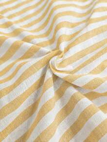 SHEIN LUNE Island Style Vintage Casual Vacation Striped Textured Asymmetric Shoulder Relaxed Fit A-Line Women's Dress - Multicolor - View 3