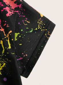 SHEIN ICON Women Reflective Ink Print Crop Graphic Tee - Multicolor - View 5