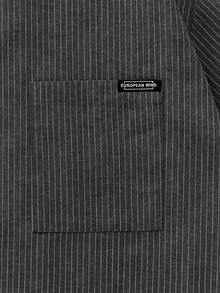 SWAVVY Men's Single-Breasted Preppy Style Short Sleeve Shirt - Dark Grey - View 5
