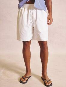 Musero Elasticated Drawstring Waistband Everday Basic Casual Shorts Spring Summer Essentials Holiday - White - View 4