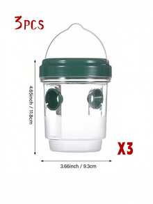 1/2/3pcs Round PP Wasp Trap, Outdoor Hanging Bee Trap Box, Reusable Insect Trap, Plastic Materials, Bees And Wasps To Deter Killers - A - View 19