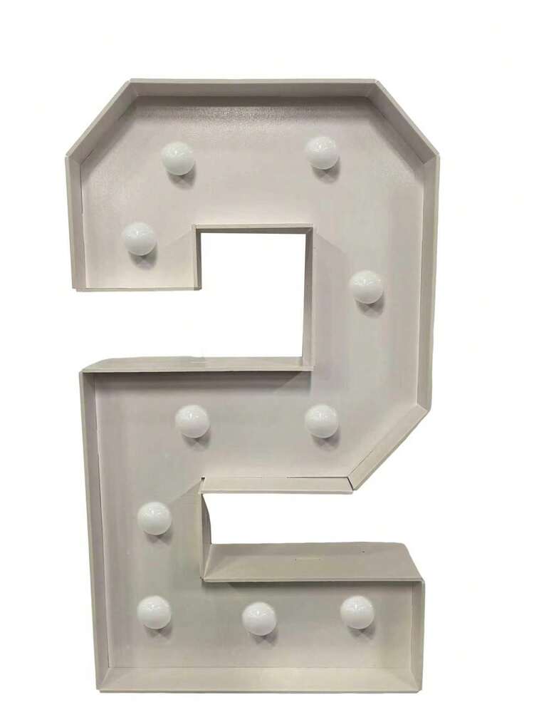 4ft Illuminated Numbers 0-9 White Digit With Lights, Birthday Party Decor, Large Mosaic Number Frame 0-9, Pre-Cut Thick Foam Board Sign, Anniversary Celebration Party Decoration - White - View 17