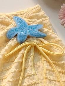 Elavelle Women's Vacation Beach Sequin Starfish Decor Cover-Up Skirt - Yellow - View 5