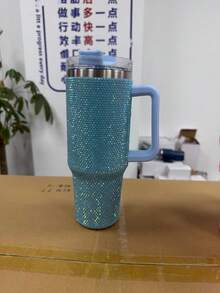 40盎司不锈钢钻石闪耀真空保温旅行杯，带手柄、杯盖和吸管，适合车载、旅行、生日礼物、新年礼物（送给朋友）、情人节礼物（送给男朋友或女朋友），附赠杯刷。 - 彩色 - 查看 19