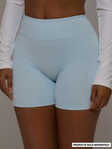 Musera Sport Nahtlose aktive Shorts für Sport, Workout, Gym, Pilates, Fitness und Alltag, Aqua - Babyblau - Übersicht 1