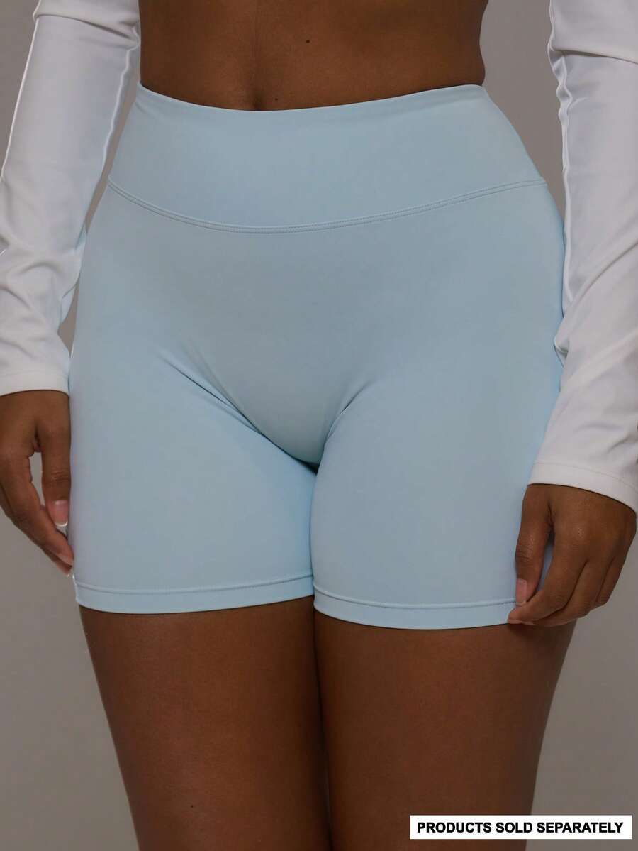 Musera Sport Nahtlose aktive Shorts für Sport, Workout, Gym, Pilates, Fitness und Alltag, Aqua - Babyblau - Übersicht 1