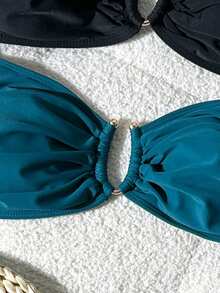 Swim Basics Women's Solid Color Swimsuit Set, 2 Pieces - Multicolor - View 4