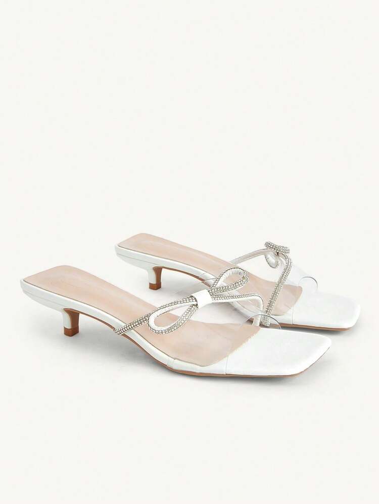 CUCCOO CHICEST Nude Bow New French Temperament Kitten Heel Not Tired Feet Women's High Heel Sandals