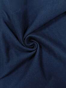 EMERY ROSE Women's Plus Size Short Sleeve Solid Color Waist-Defining Dress Casual Daily - Navy Blue - View 3