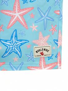 Manfinity Swimmode Men's Colorful Starfish Pattern Drawstring Waist Fashion Beach Shorts Holiday / Vacation / Beach / Hawaii / Tropical / Swim /  Bathing - Baby Blue - View 8