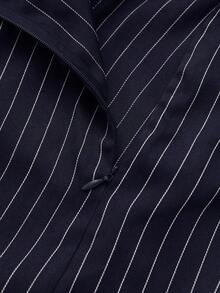 SHEIN PETITE CURVE Bestselling Commuter Striped Versatile Fashion Plus Size Women's Long Pants Fall - Blue and White - View 5