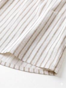 EMERY ROSE Women's Woven Striped Casual Resort Summer Two Pieces Set - Apricot - View 5