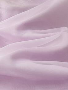 SHEIN Glamorique Kids 女童淺紫色網紗洋裝，背後蝴蝶結與荷葉袖設計，適合度假、生日及日常穿著的夏季洋裝 - 紫色 - 查看 6