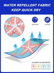 Manfinity Swimmode Men's Colorful Starfish Pattern Drawstring Waist Fashion Beach Shorts Holiday / Vacation / Beach / Hawaii / Tropical / Swim /  Bathing - Baby Blue - View 6