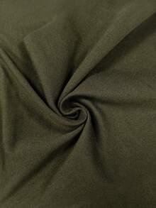 EMERY ROSE Plus Size Women's Solid Color Pleated Vacation Dress For Beach - Army Green - View 3