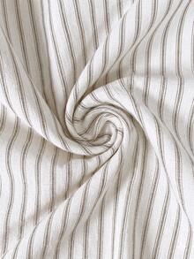 EMERY ROSE Women's Woven Striped Casual Resort Summer Two Pieces Set - Apricot - View 7