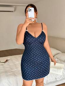 Napfluff CURVE Napfluff CURVE 大码女式提花针织修身吊带樱桃印花睡裙 - 彩色 - 查看 4