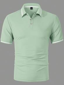 Calvornis Men's Summer Casual Short Sleeve Polo Shirt, Ceremony - Mint Green - View 6