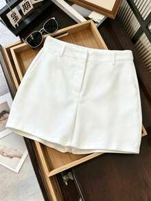 Lumivelle Women's Spring/Summer Y2K White Mini Micro Shorts, Women's Low Waist Mini Skort Vacation - White - View 2