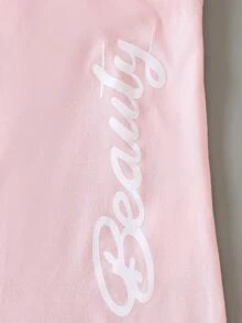 Genkimix Kids 熱銷女童酷美式街頭風字母印花2件套 粉色短袖短版T恤 + 緊身貼身短褲，舒適彈性，運動休閒百搭，甜酷女孩必備！ - 粉色 - 查看 5