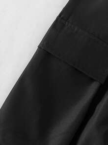 SHEIN 青少年女孩夏季休閒T恤套裝，蝴蝶結刺繡圖案圓領短袖T恤與工裝長褲2件組，適合春/夏季涼爽時尚穿搭 - 彩色 - 查看 9