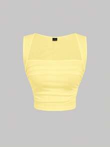 SHEIN MOD 4pcs/Set Multi-Color Ruched Scoop Neck Camisole,Summer Top - Multicolor - View 7