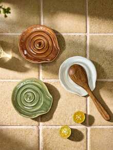 Zazumi 1pc/4pcs Ceramic Spoon Rest For Stovetop, Modern Farmhouse Style Decor Accessory For Spatulas, Spoons Or Tongs - Multicolor - View 3