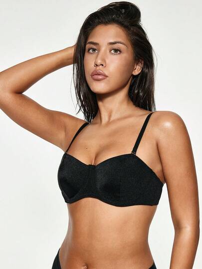 SHEIN 3入組素色鋼圈無鋼圈內衣