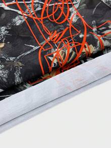 SWAVVY Men's All-Over Print Drawstring Waist Casual Versatile Daily Outing Shorts - Green - View 8