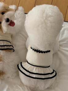 PETSIN 1PC Summer New Thin Mesh Suspender Dress, Anti Shedding Jumpsuit Skirt For Dogs Cats Teddy Bichon Pomeranian - Beige - View 9