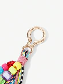 Viva Strut 1 Piece Fringed Beaded Braided Rope Cute Little Flower Bag Keychain Pendant Braided Rope Pendant Bag Accessories DIY Pendant - mix - View 5