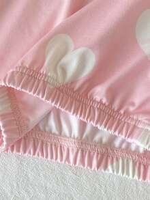 [3 Sets Randomly Send 2 Sets]Newborn Long Sleeve Pink Striped Bow Heart Pattern Long Sleeve Pajamas 2-Piece Set Combination Sleeping Bag, Peaceful Sleep At Night - Multicolor - View 6